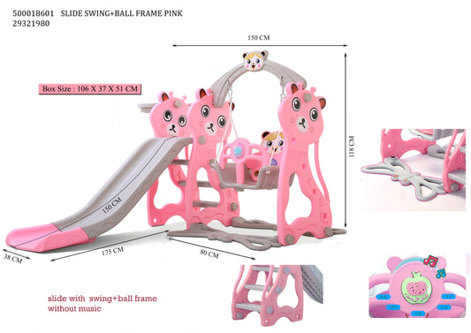 SLIDE SWING + BALL FRAME PINK