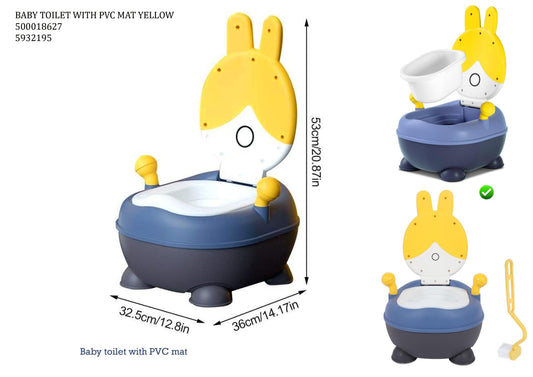 BABY TOILET WITH PVC MAT YELLOW