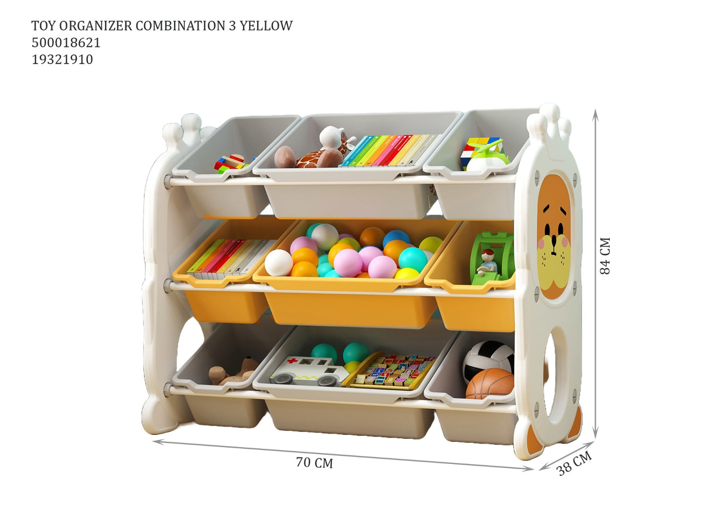 TOY ORGANIZER COMBINATION 3 YELLOW