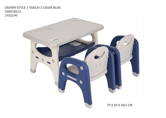 CROWN STYLE 1 TABLE+2 CHAIR BLUE