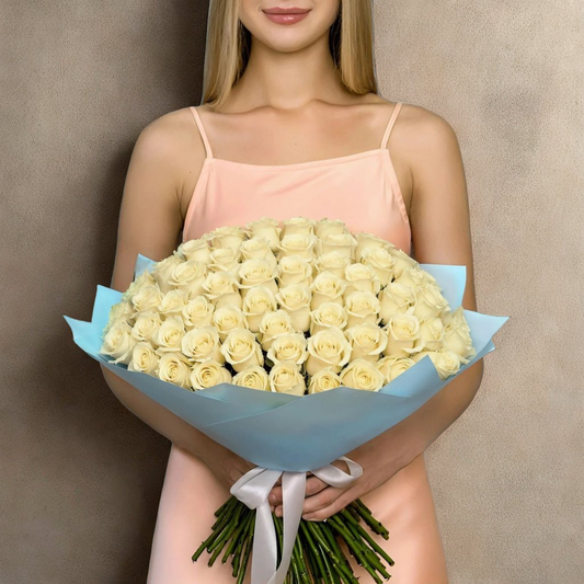 Elegant Bouquet of 200 White Roses