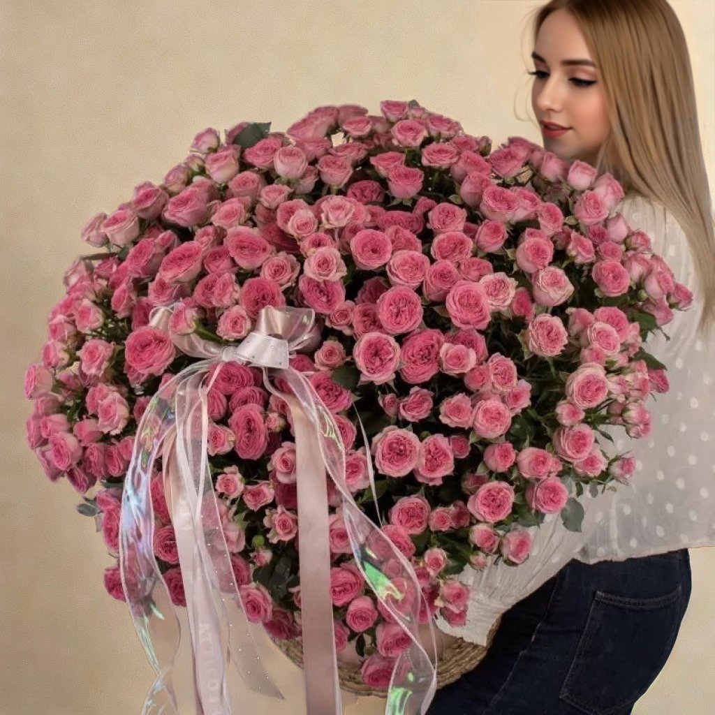 Bouquet of 200 Pink Baby Roses