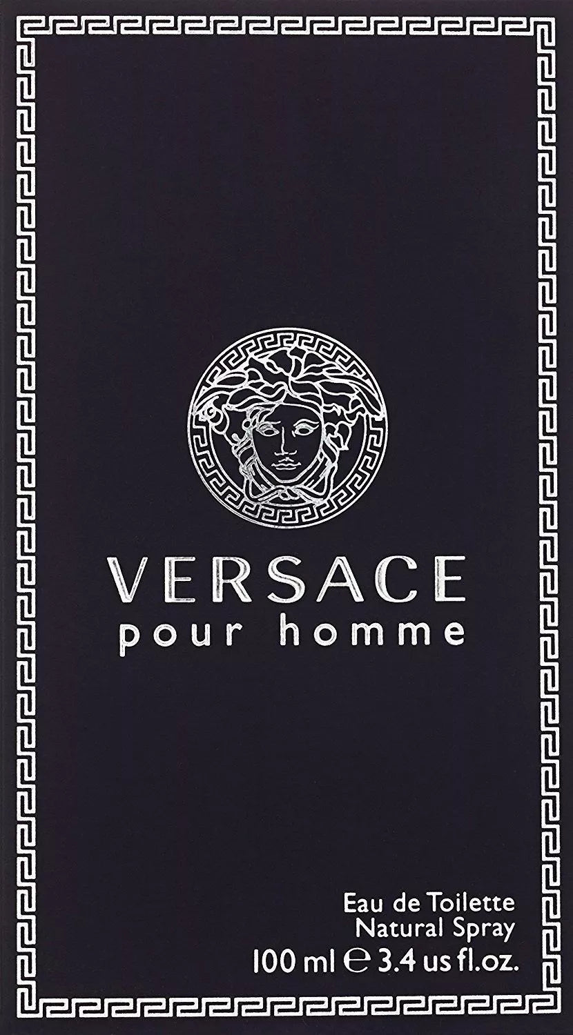 Versace Pour Homme Eau De Toilette Natural Spray, 3.4 Fl Oz 100ml